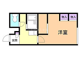 レオパレスオーキッド2 1Kの間取図画像