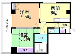 藤グリーンビル 2LDKの間取図画像