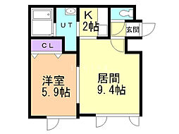 GLP1 1LDKの間取図画像
