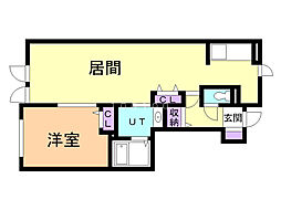 ベルアンジュ 1LDKの間取図画像