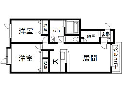 フォルトゥーナ1 2LDKの間取図画像