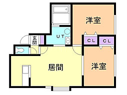 ビクトリー神居 2LDKの間取図画像