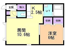 セゾンノール 1LDKの間取図画像