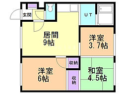 セブンハイツ 3DKの間取図画像