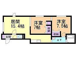 Crescendo 2LDKの間取図画像
