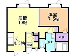 ドムス25 1LDKの間取図画像
