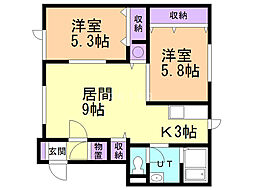ドルフ 2LDKの間取図画像