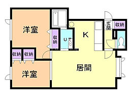 プリウス2 2LDKの間取図画像
