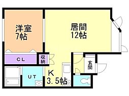 Rosewell2 1LDKの間取図画像