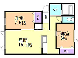 BUDDIES 2LDKの間取図画像