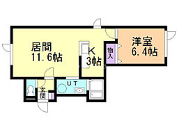 エミネンス 1LDKの間取図画像