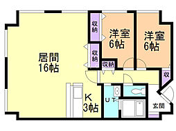 オークヒルズ2・6 2LDKの間取図画像
