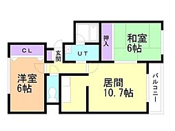 ガーデンハウス 2LDKの間取図画像