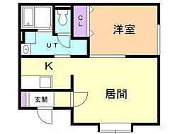 Regina 1LDKの間取図画像