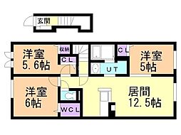 ラピス・アーテル 3LDKの間取図画像
