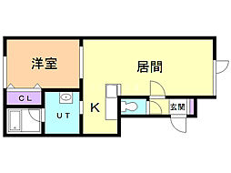 ヒーリング豊岡 1LDKの間取図画像