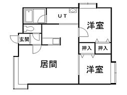 クレール76 2LDKの間取図画像