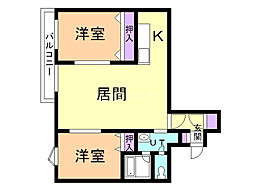 ラヴェニュー 2LDKの間取図画像