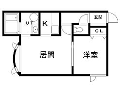 ノヴェル41B 1LDKの間取図画像