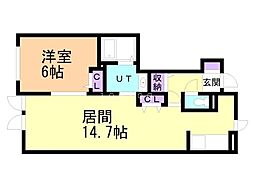 ベルアンジュ 1LDKの間取図画像