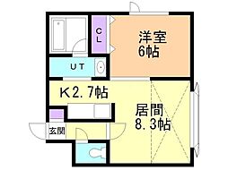 サンタフェ 1LDKの間取図画像