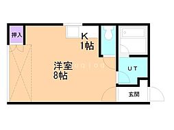 セラーノ1 1Kの間取図画像
