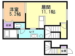 エコハウス5 1LDKの間取図画像