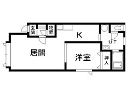 アングレー17 1LDKの間取図画像