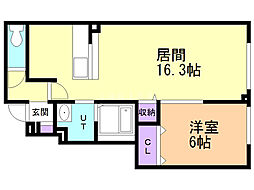 メゾンラフィネ1 1LDKの間取図画像