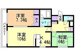 レジデンスすみのい 2LDKの間取図画像