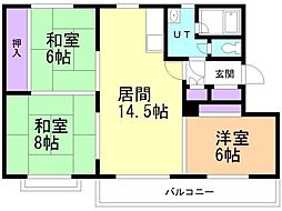 豊岡三・八ハイツ 3LDKの間取図画像