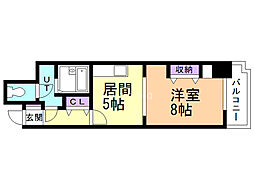 日宝ノルテ1条通弐番館 1DKの間取図画像