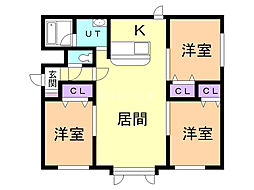 シエルコリーヌ 3LDKの間取図画像