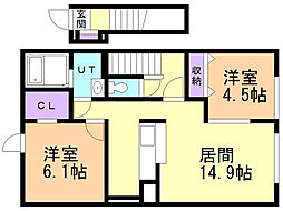 エシャロット 2LDKの間取図画像