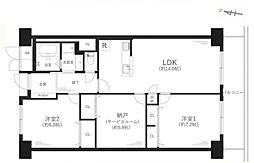 三陽ハイツ都島 2SLDKの間取図画像