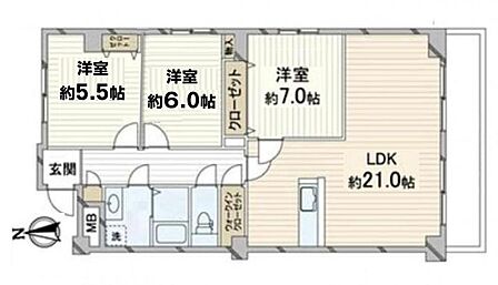 3LDK 間取り