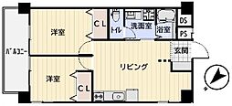 淡路第2ダイヤモンドハイム 2LDKの間取図画像