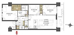 日興千里丘スカイマンションB棟 3LDKの間取図画像