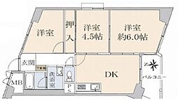 ローズコーポニュー江口2-A棟 3DKの間取図画像