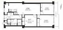 北野ハイツ 2SLDKの間取図画像
