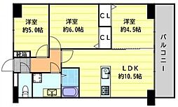 ドルミ京橋 3LDKの間取図画像