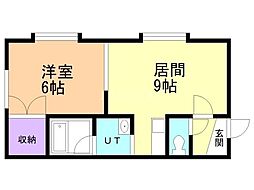 サンピステ 1DKの間取図画像