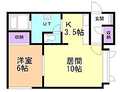 MKハイツ3 1LDKの間取図画像