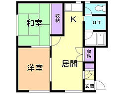 まんしょんとくの 2LDKの間取図画像