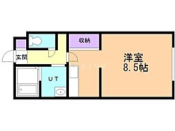 緑神館 ワンルームの間取図画像