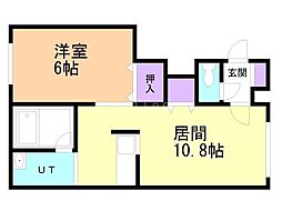 ベイクリスタル 1LDKの間取図画像