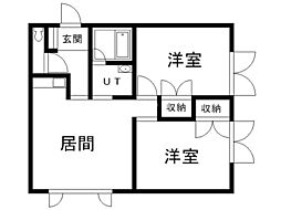 ハウスK&Y 2LDKの間取図画像