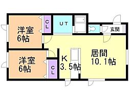 プレール 2LDKの間取図画像