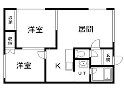 グレースコート 2LDKの間取図画像