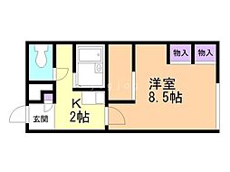 レオパレスコンフォール 1Kの間取図画像